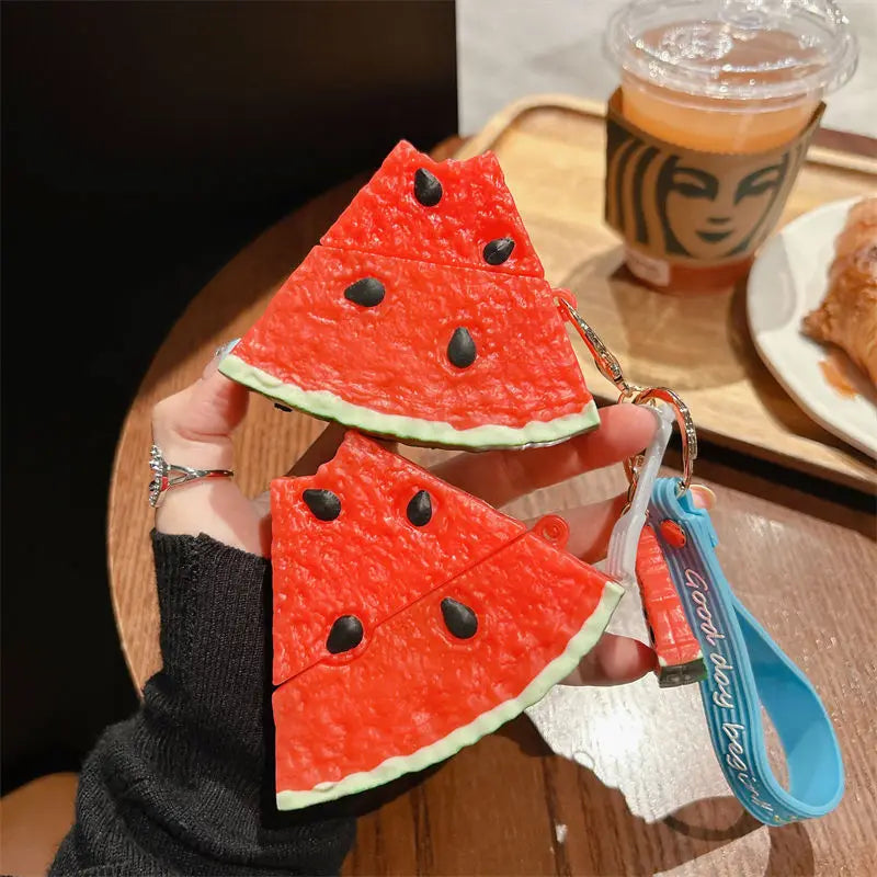 For Airpods 4 Simulation Fruit 3D Watermelon Cute Earpods Case for Airpods 1 2 3 Pro 2 Wireless Earphone Cover Charging Box Caseverse
