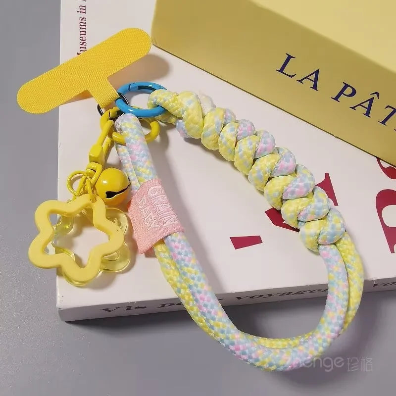 Mobile Phone Lanyard Wrist Short Ins Two Strands Woven Strong Men And Women Outdoor Travel Small Fresh Lanyard Shell Anti-Theft