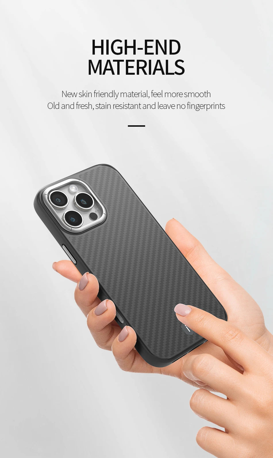 WiWU Kevlar Mobile Phone Case for iPhone 16 Pro Max TPU Frame Anti-fingerprint Case for iPhone 16 Pro N52 Magnetic Attached - Caseverse