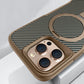 Desert Titanium metal holder carbon fibre magnetic phone case for iPhone 16 15 14 13 12 Pro Max magsafe charging armor hard case - Caseverse