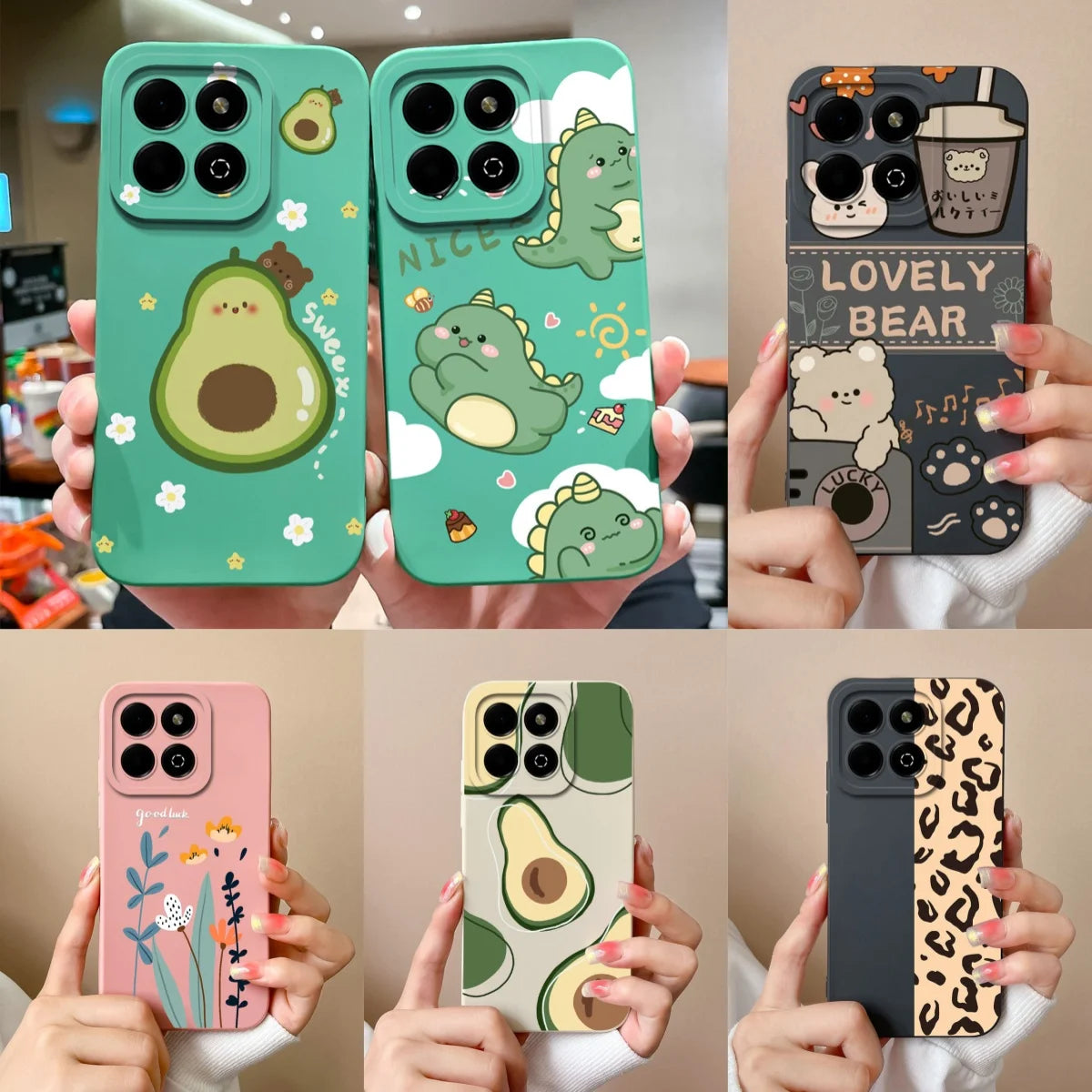 Case For Honor X6B Phone Back Cover Cute Avocado Soft Comfortable Liquid Silicone Camera Protection Anti Drop Bumper Capa Funda - Caseverse