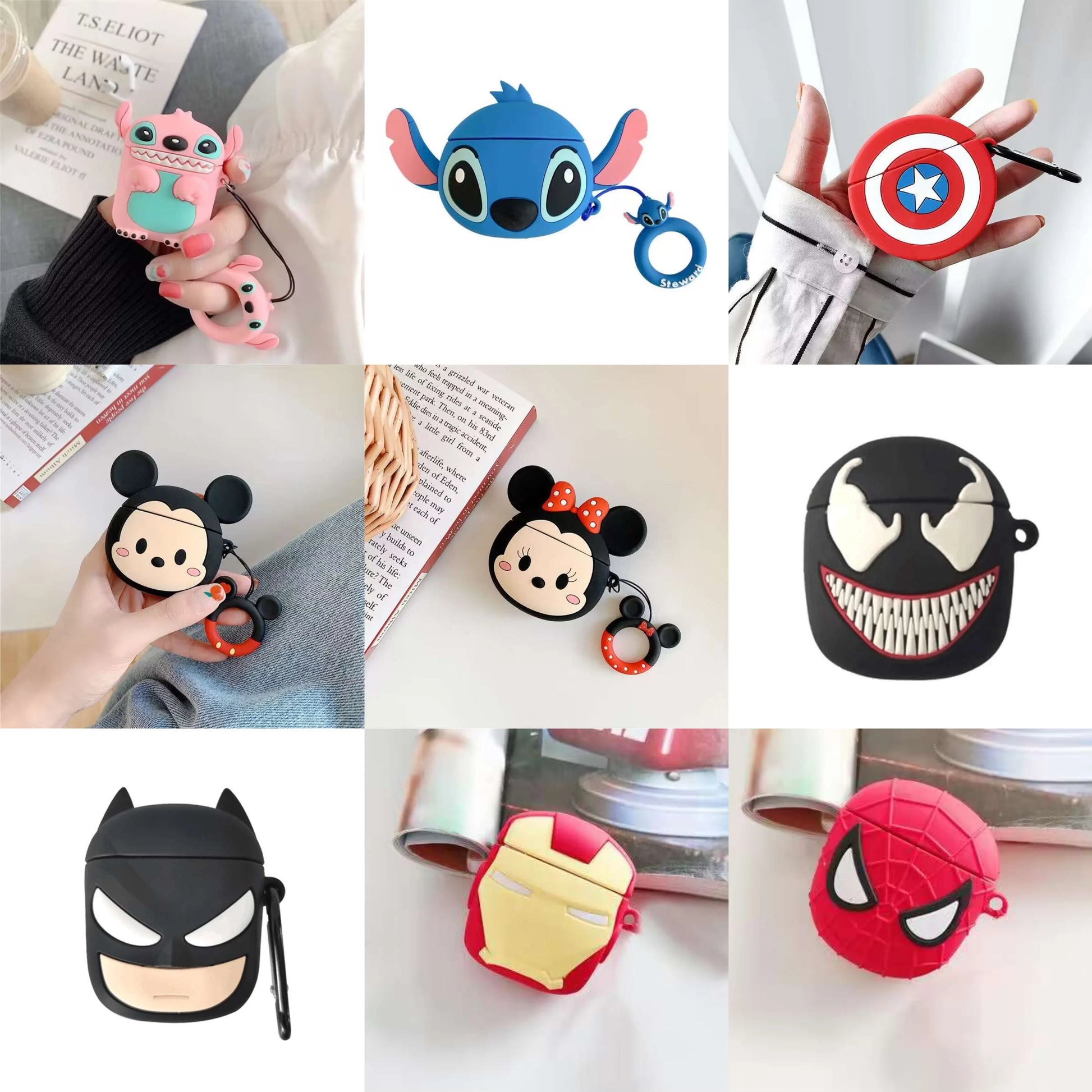 3D Cartoon Silicone Case for Airpods 1 2 3 Pro Wireless Earphone Protective Cover for Airpods Pro2 with Hook Caseverse