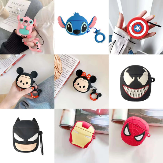 3D Cartoon Silicone Case for Airpods 1 2 3 Pro Wireless Earphone Protective Cover for Airpods Pro2 with Hook Caseverse