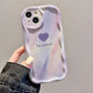 Gradient Love Heart Wavy Phone Case For IPhone 16 15 Pro Max 14 11 13 12 Mini XR 8 7 Plus X XS SE 2022 Clear Soft Silicone Cover - Caseverse