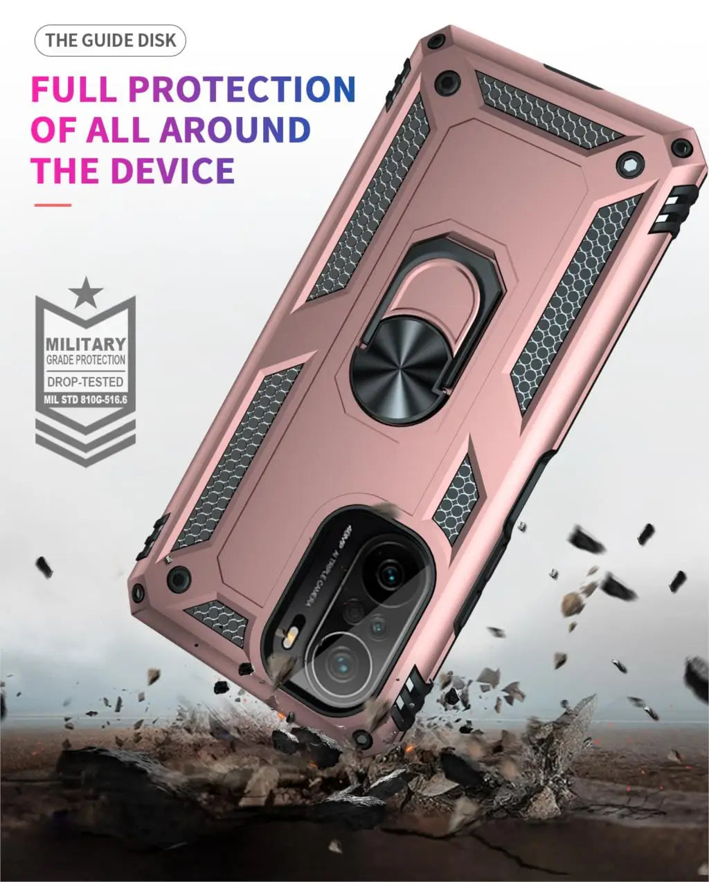 Cover Case for POCO F3 Armor Rugged Military Shockproof Ring Holder Magnet Phone Case for Xiaomi POCO F3 F 3 5G - Caseverse