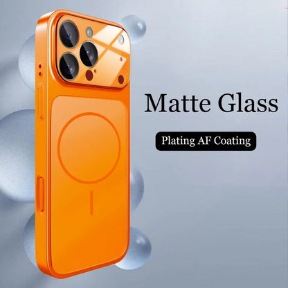 Original Glass Nano Matte Case For iPhone 17 Air 16 15 Pro Max 17Pro Cover Magnetic Magsafe Wireless Charging Armor Shell Funda
