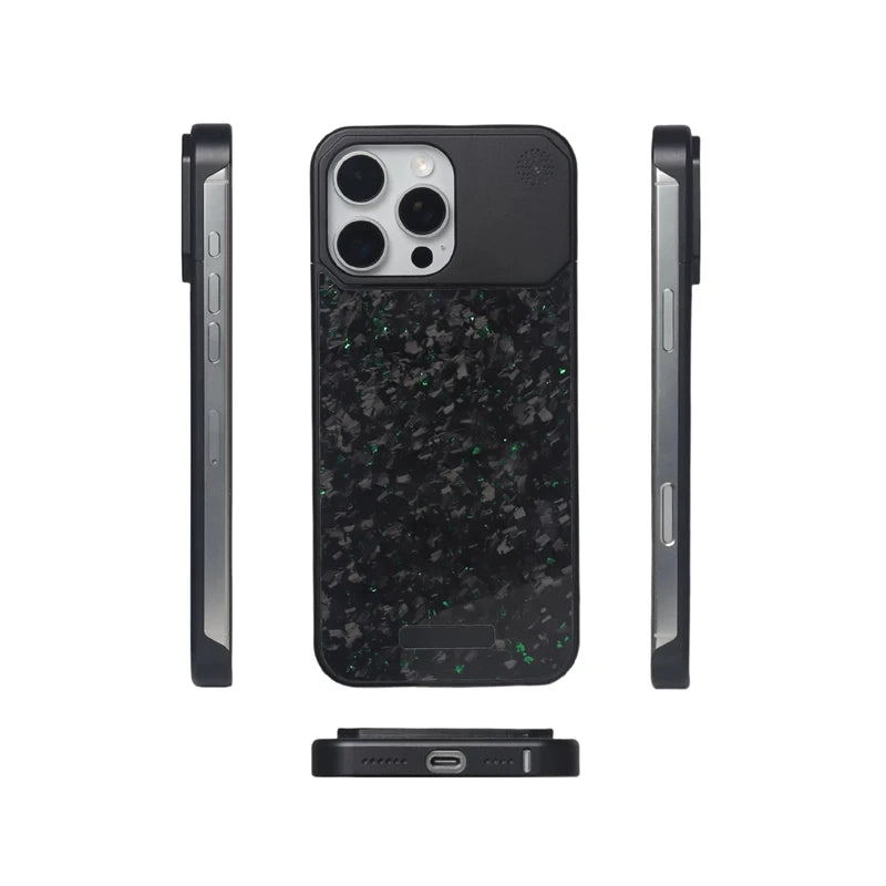 Luxury Forged Carbon Fiber Magsafe Phone Case For iPhone 16 16pro 15 Pro Max Wireless Charging Metal Frameless Shockproof Cover - Caseverse