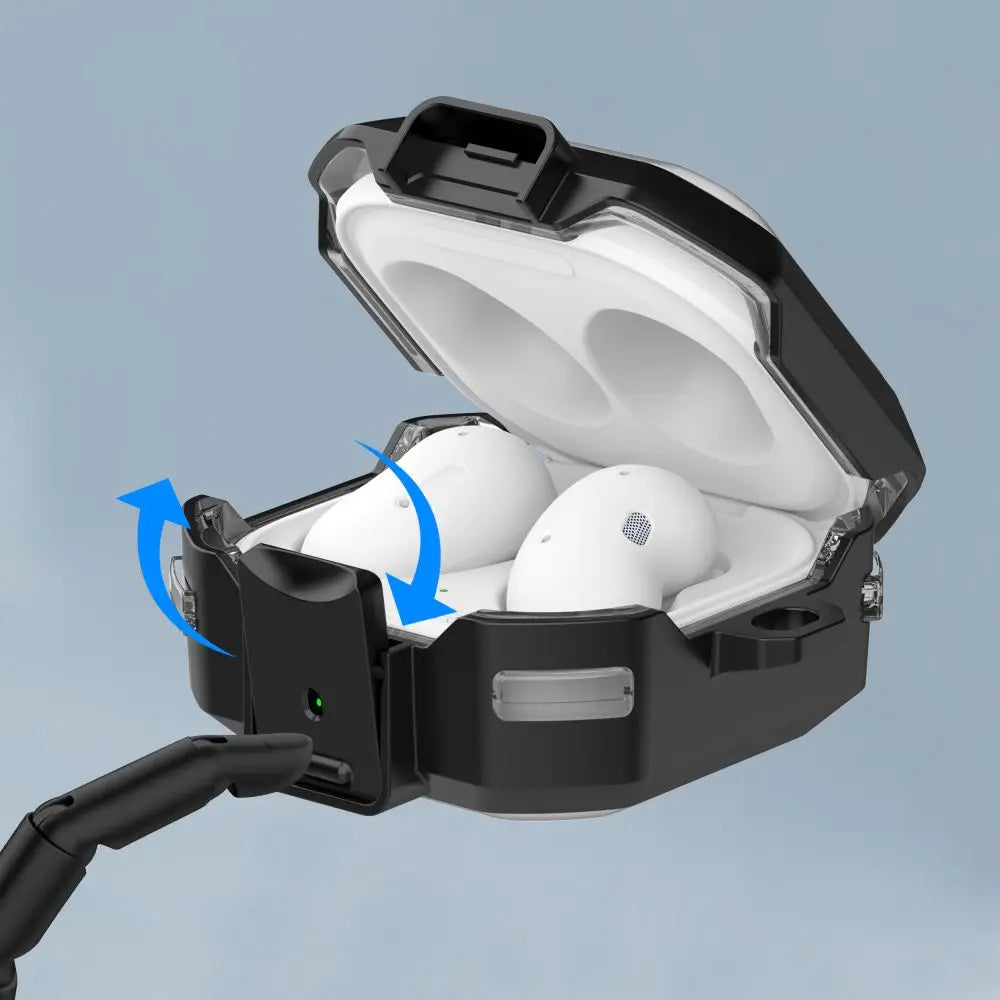 Security Lock Transparent Cover For Samsung Galaxy Buds 2 Pro Buds FE Live Buzz 2 Pro Case Shockproof Coque With Keychain Cases Caseverse