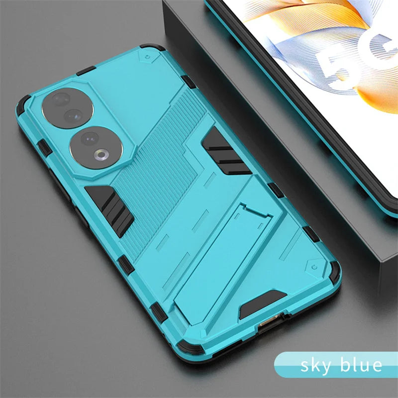 For Honor 90 Case Shockproof Rugged Hard PC Armor Phone Cases For Honor 90 Pro Honor90 Lite Car Magnetic Holder Stand Back Cover - Caseverse