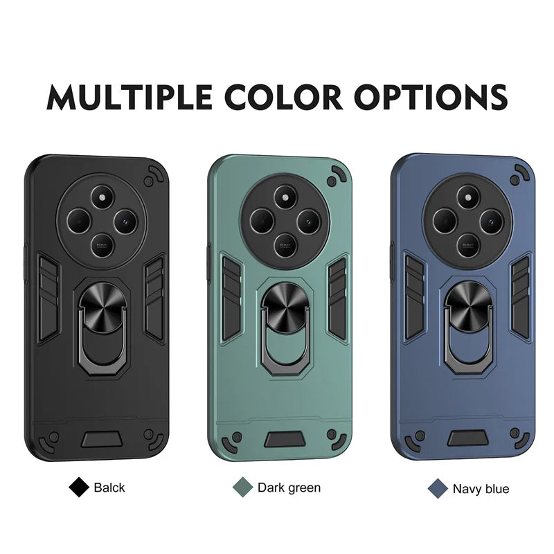 For Xiaomi Redmi 14C 4G Case Shockproof Armor Metal Ring Phone Cases For Mi Redmi 14C 4G Stand Holder Bumper Phone Cover - Caseverse
