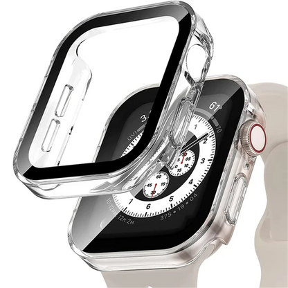 Electroplating Waterproof Case for Apple Watch Cover 41mm 40mm 45mm 44mm Screen Protector Glass Bumper iWatch 4 5 6 SE 7 8 9