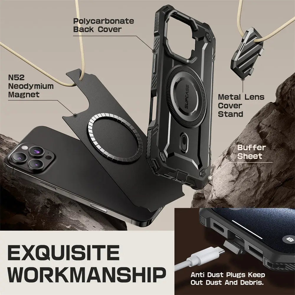 SUPCASE For iPhone 16 Pro Case 6.3" 2024 UB Mag XT Heavy Duty Rugged Strong Magnetic Phone Case with Camera Cover - Caseverse