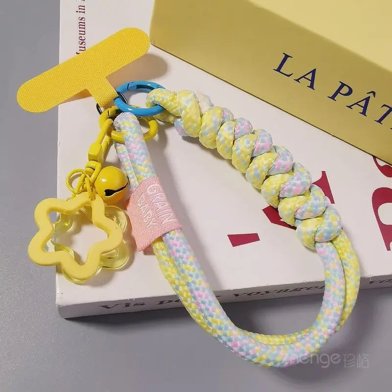 Mobile Phone Lanyard Wrist Short Ins Two Strands Woven Strong Men And Women Outdoor Travel Small Fresh Lanyard Shell Anti-Theft