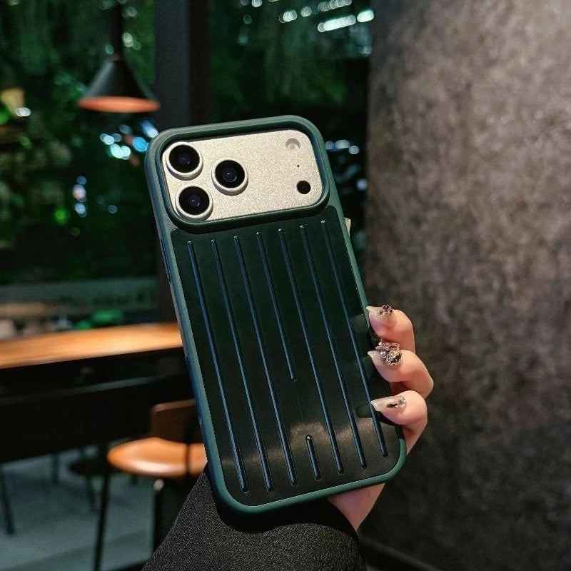 Classic 3D Corrugated Stripe Stylish Business Luggage Phone Case For IPhone 17 Pro Max Cover Hard Shockproof Bumper Luxury Funda