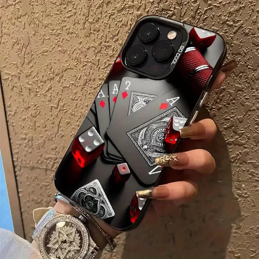 Fashion Dice Poker Design Phone Case For iPhone 17 Air 16 15 14 13 12 11 Pro Max INS Simple Cover Shockproof Cover