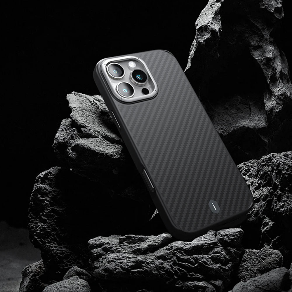 WiWU Kevlar Mobile Phone Case for iPhone 16 Pro Max TPU Frame Anti-fingerprint Case for iPhone 16 Pro N52 Magnetic Attached - Caseverse