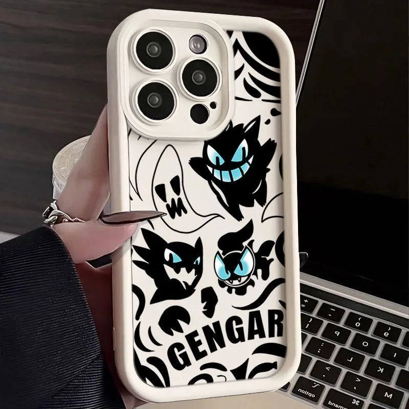 Pokemon Gengar Phone Case for iPhone 15 14 13 12 Mini 11 Pro Max XS X XR 8 7 6S 6 Plus SE 2020 Liquid Silicone Shockproof Cover Caseverse