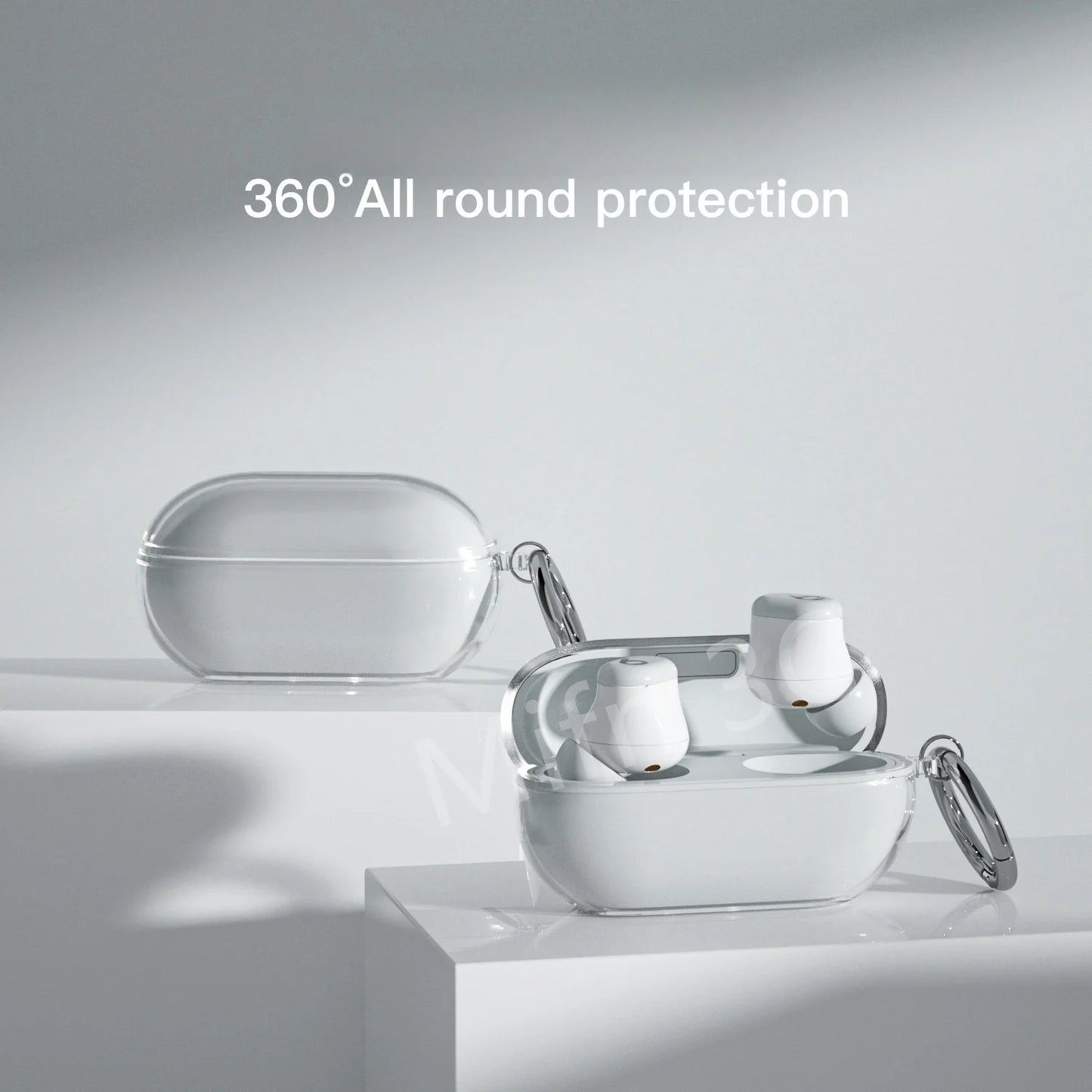 2024 New For Beats solo Buds Earbuds case Soft Transparent Protect Case With keyring Scratch resistant Case for Beats solo Buds