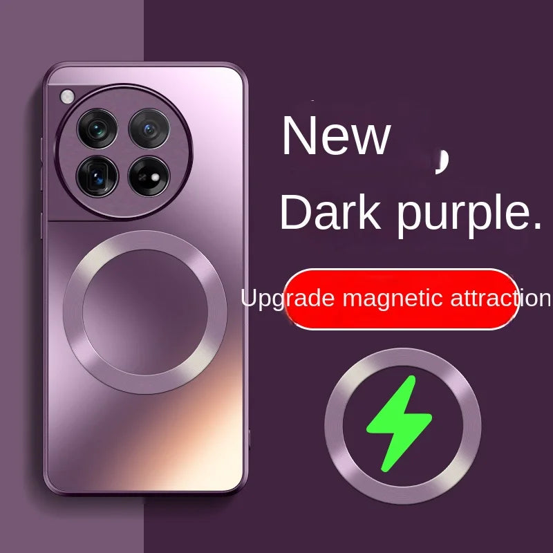 For OnePlus 12 Case Hard Matte Magnetic Wireless Charging MagSafe Protect Back Cover Case For OnePlus12 One Plus 12 Phone Shell - Caseverse