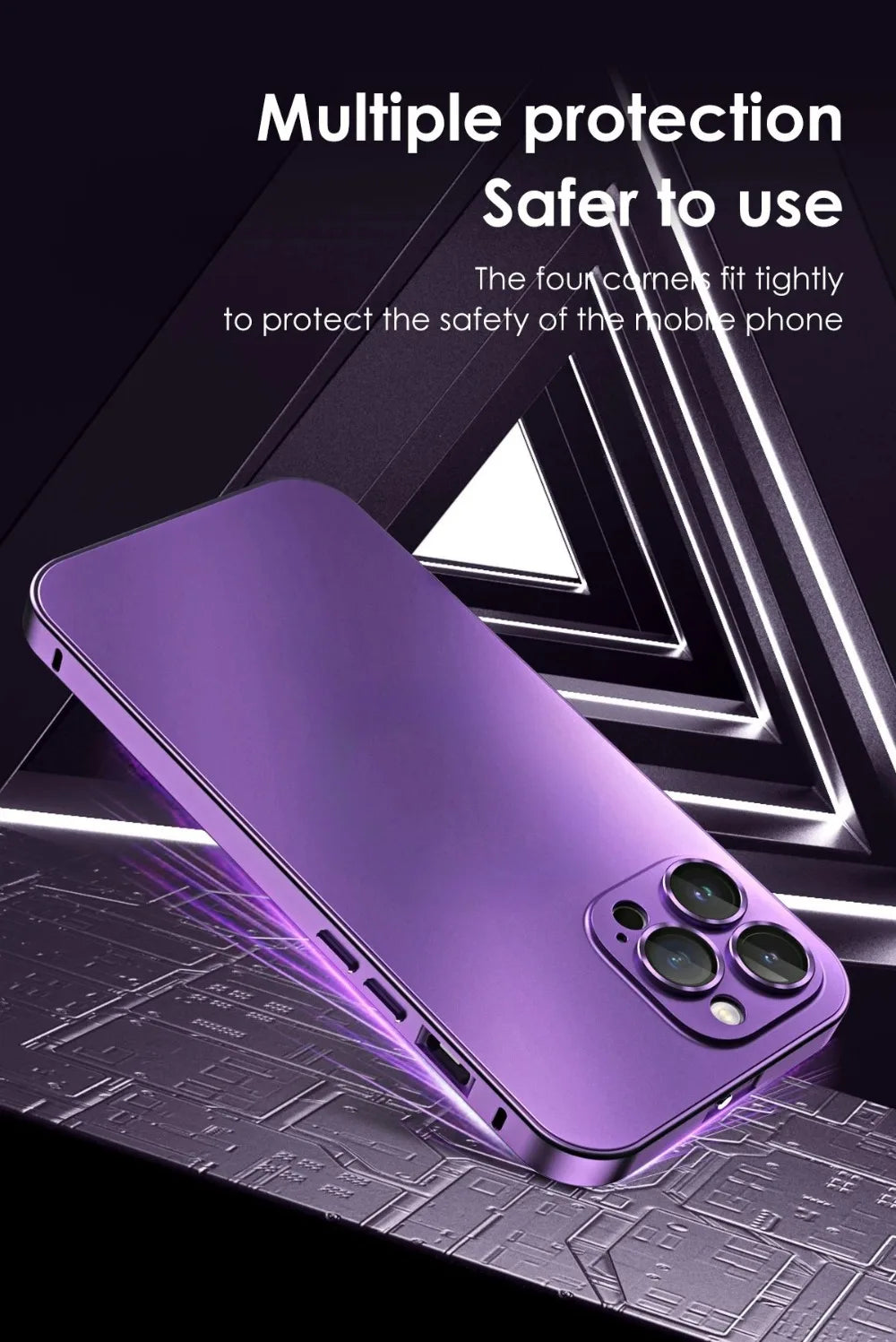 Luxury Aluminum Metal Frame Phone Case For iPhone 16 15 14 13 12 Pro Max Plus Camera Lens Glass Protect Shockproof PC Back Cover Caseverse