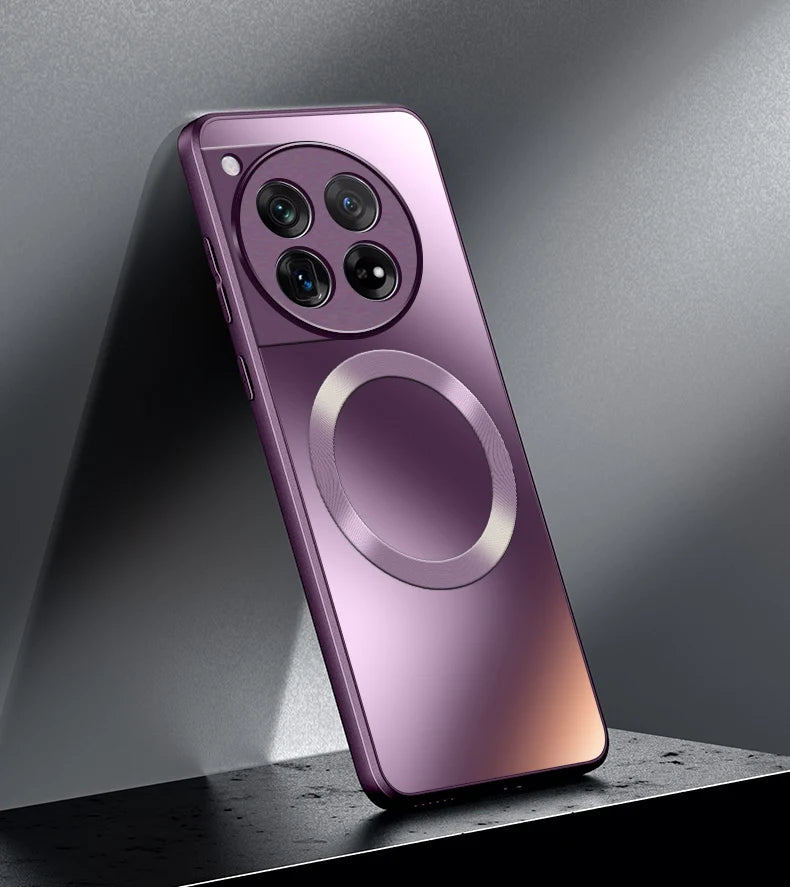 For OnePlus 12 Case Hard Matte Magnetic Wireless Charging MagSafe Protect Back Cover Case For OnePlus12 One Plus 12 Phone Shell - Caseverse