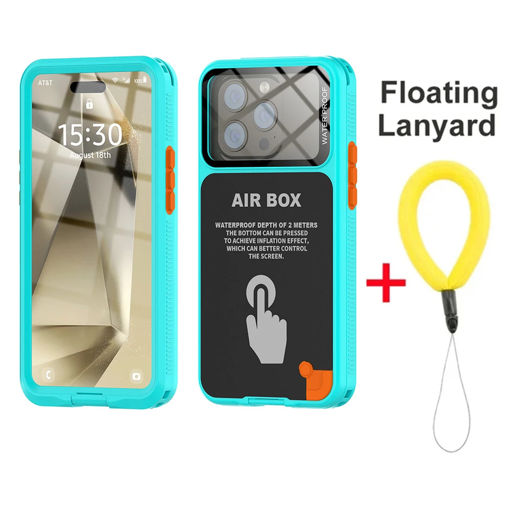 IP68 Waterproof Case For iphone 15 Pro Max Case 14 Plus 12 13 Underwater Full Sealing Cover Shockproof Built-in Screen Protector - Caseverse