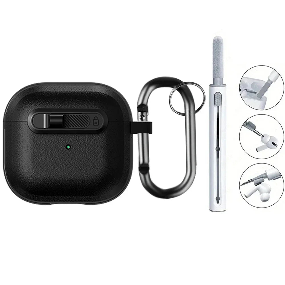 Frosted Earphone Case for Apple Airpods 4 with Cleansing Sets Wireless Headset Cover Magnetic Horizontal Lock Protective Covers Caseverse