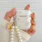 Wireless Bluetooth case for AirPods1/2 AirPods3 AirPods pro and pro2 tpu flower pattern earphone cover with imitation pearl chai Caseverse