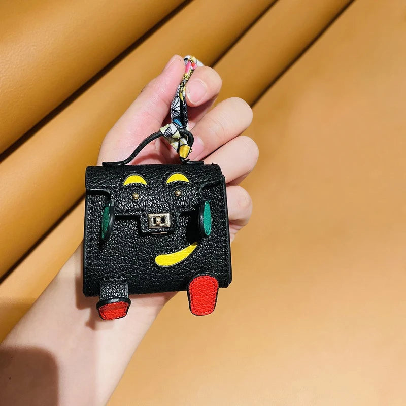 Mini Tiny PU Leather Handbag Decoration Pendant Bag For Airpods 4 3 2 Pro 2 For Galaxy Buds 3 3Pro 2 2Pro/Buds FE Headphone Case