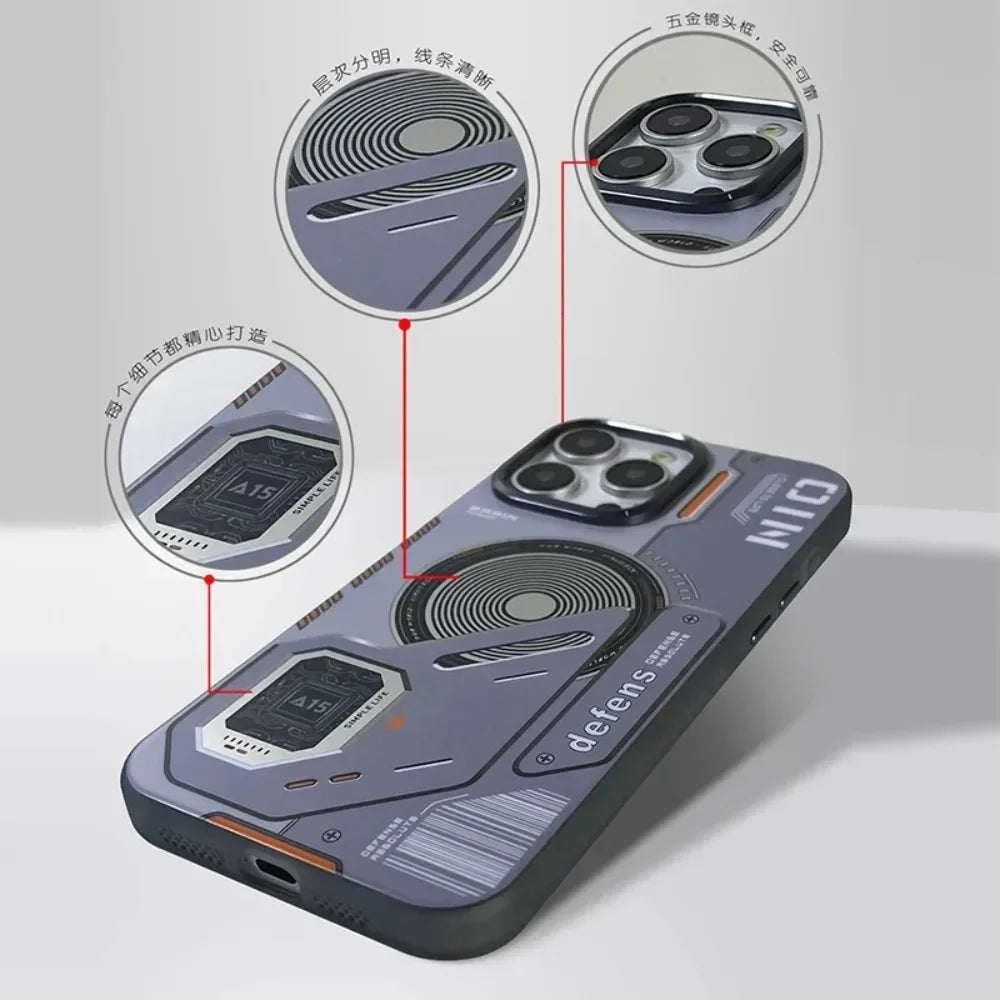 Matte Magnetic Phone Case For iPhone 16 14 13 12 15 Pro Max Magsafe Wireless Charge Frosted Back Metal Lens Frame Buttons Cover Caseverse