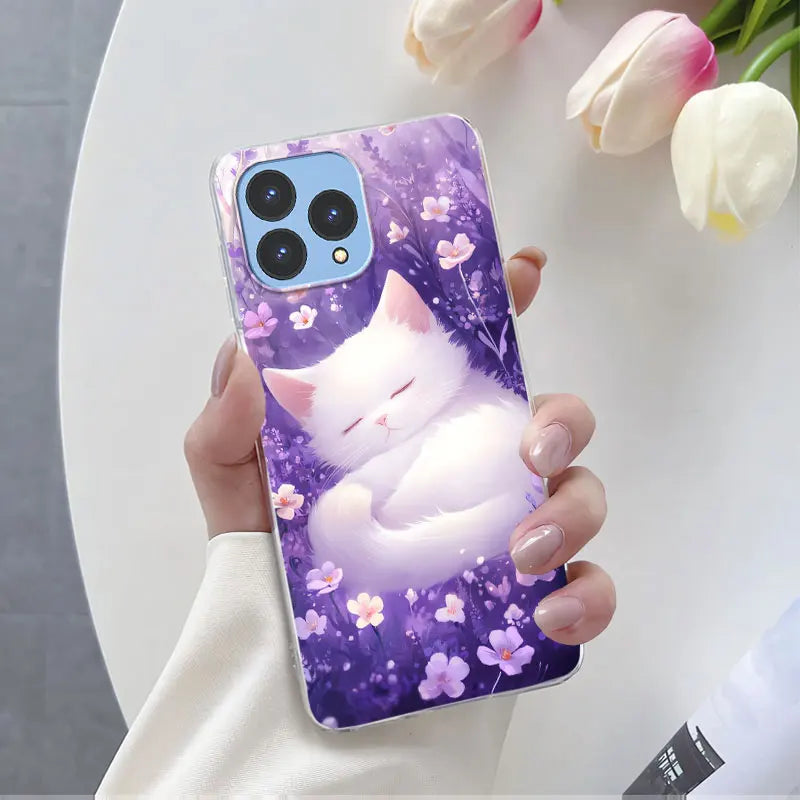 For Cubot P80 Case 2023 Luxury Phone Case For Cubot P80 6.58" Marble Butterfly Flower Clear Soft Silicone TPU Protective Cover - Caseverse