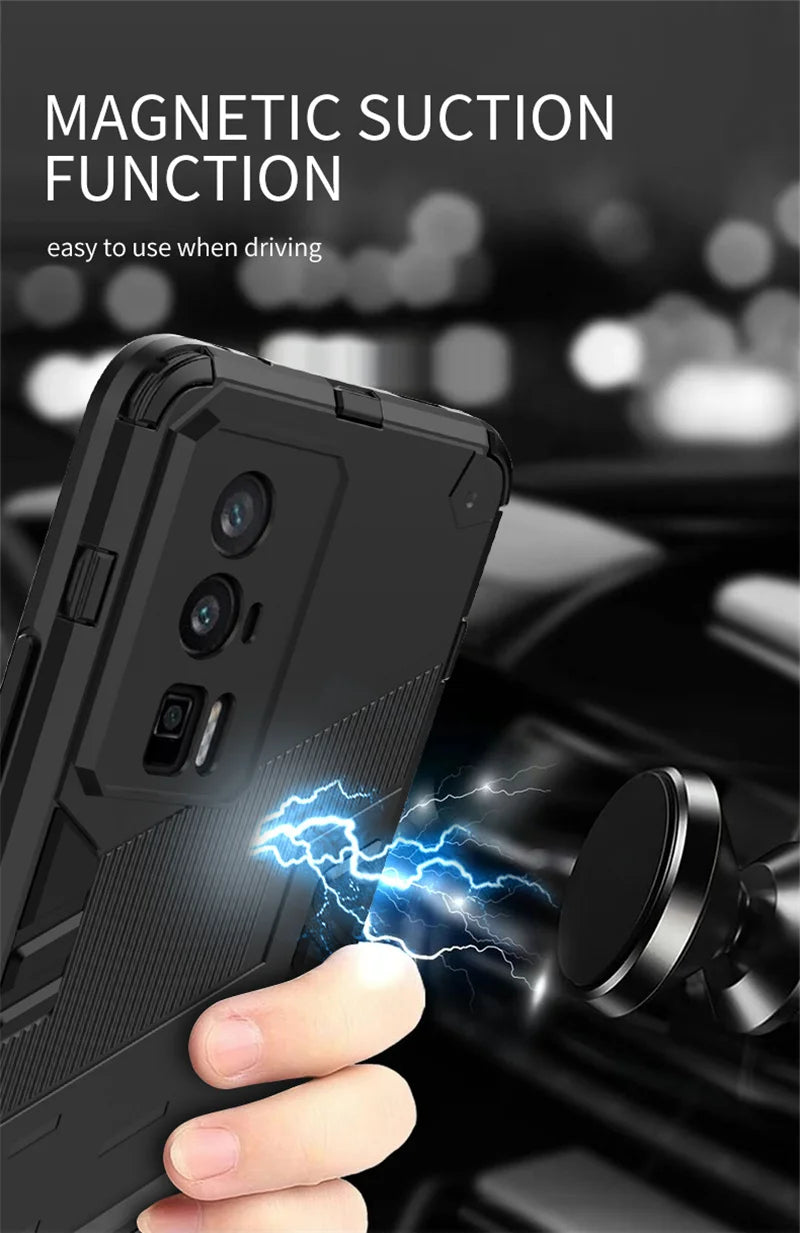 For Honor 90 Case Shockproof Rugged Hard PC Armor Phone Cases For Honor 90 Pro Honor90 Lite Car Magnetic Holder Stand Back Cover - Caseverse