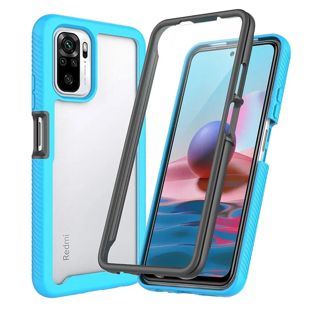 Hybrid TPU/PC Case for Xiaomi Poco M5s Built-in Screen Protector 360 Degree Shockproof Crystal Clear Cover for Xiaomi Poco M5 S - Caseverse