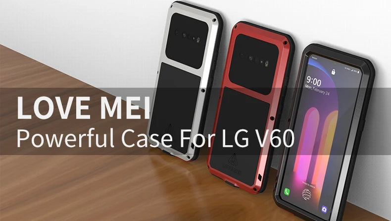 Love Mei Phone Case for  LG V60 Silicone Military Grade Metal Protective Case Shock Proof Dust Proof Cover - Caseverse