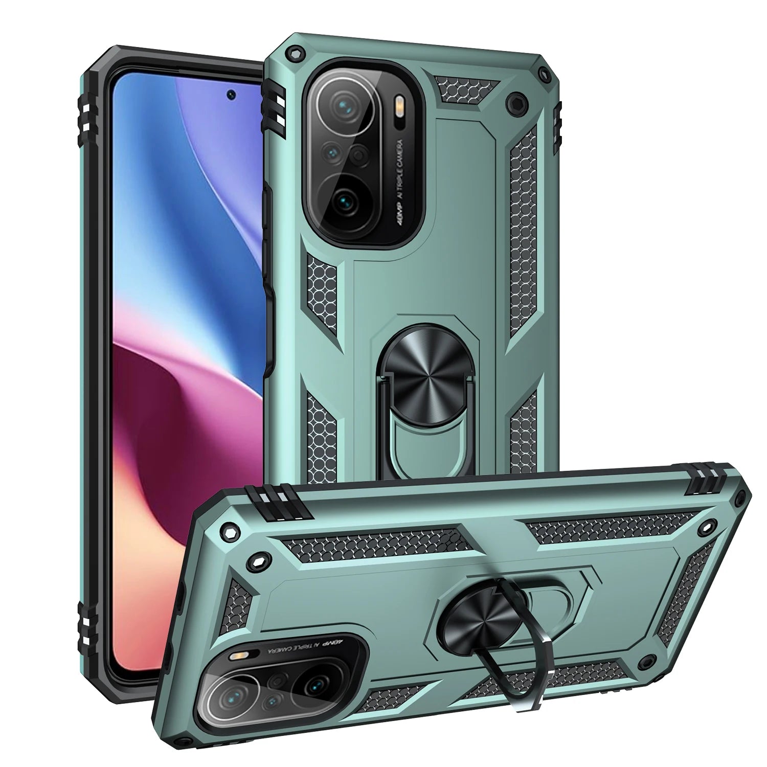 Cover Case for POCO F3 Armor Rugged Military Shockproof Ring Holder Magnet Phone Case for Xiaomi POCO F3 F 3 5G - Caseverse