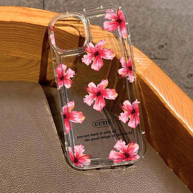 Metal Tulip Pattern Airbag Protective Phone Case For iPhone 14 13 11 15 16 Pro Max 16E 12 Mini XS XR X 8 7 Plus SE 2 Plus Cover Caseverse