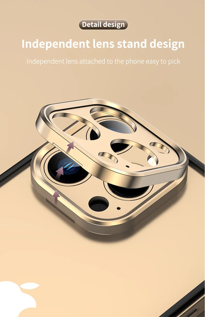 Camera Protection + Hybrid Silicone Frame Aluminum Metal Phone Case For iPhone 16 15 14 13 Pro Max Better Heat Bumper Caseverse