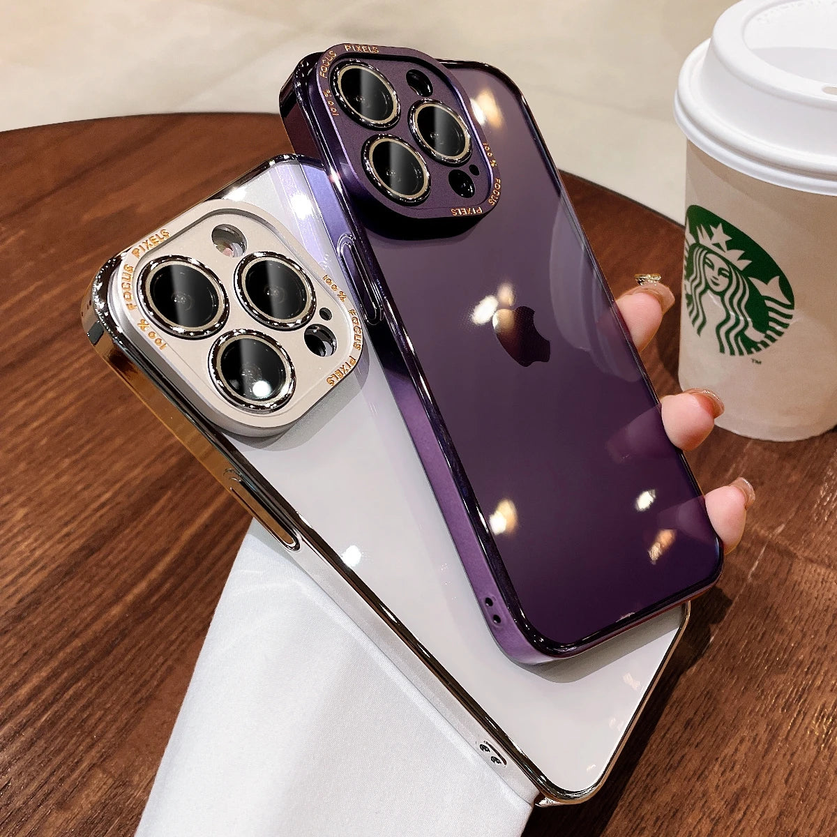 For iPhone 15 Pro Max Luxury Case Metal Camera Protection Transparent Armor Phone Cases for iPhone 12 13 14 Pro Max 14 Pro Plus Caseverse