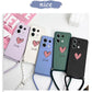 Note13 Big Red Heart Lanyard Silicone Phone Case For Xiaomi Redmi Note 13 13Pro Shatterproof Redmi Note 13ProPlus Back Cover