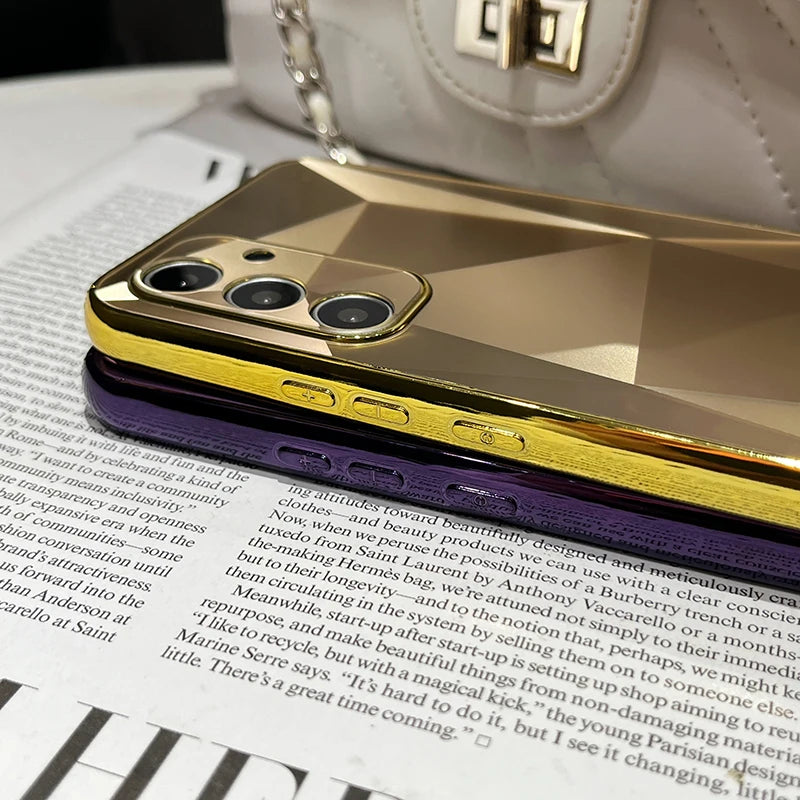 Luxury Soft TPU+PC+Acrylic Back Panel Shockproof Phone Case For Samsung S24 Ultra S22 S23 Ultra Plus FE A55 A54 A53 A34 Cover - Caseverse