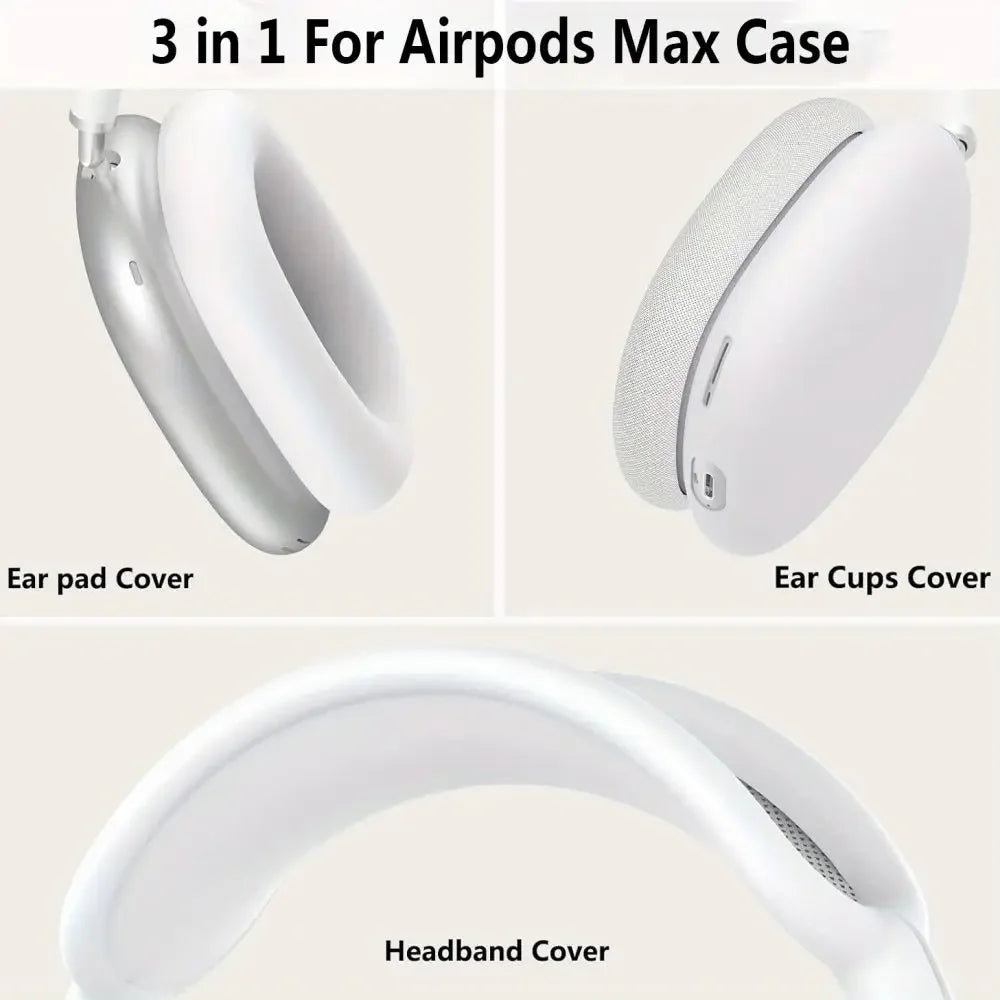 3 in 1 Soft Silicone Skin Protector Headphones Case For Airpods Max Cases Anti Scratch Shockproof Earphone Cover Accessories Caseverse