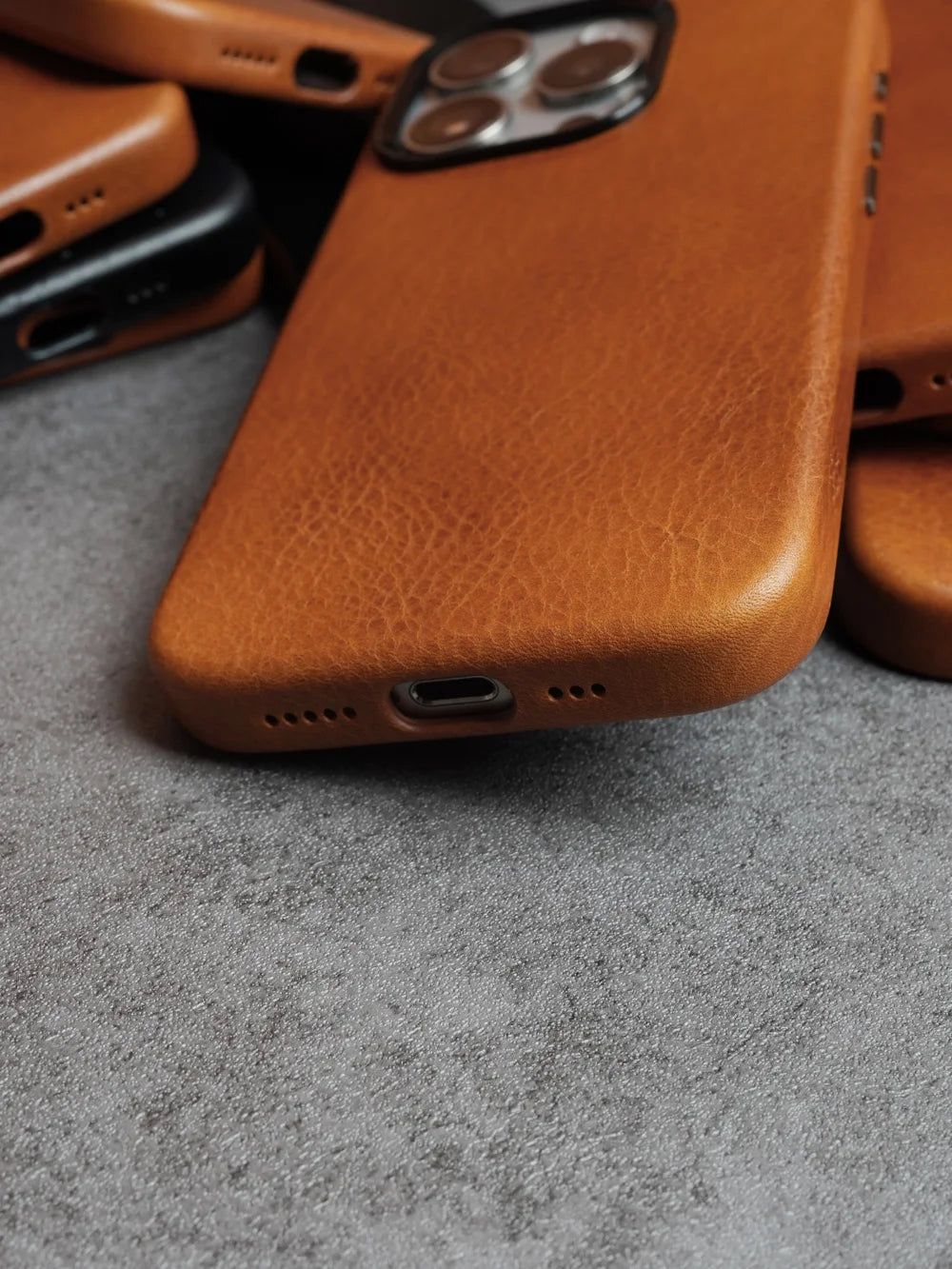 YMW Magnetic Genuine Leather Case for iPhone 16 Pro Max 15 14 Personality Cowhide Magnetic Phone Cover - Caseverse