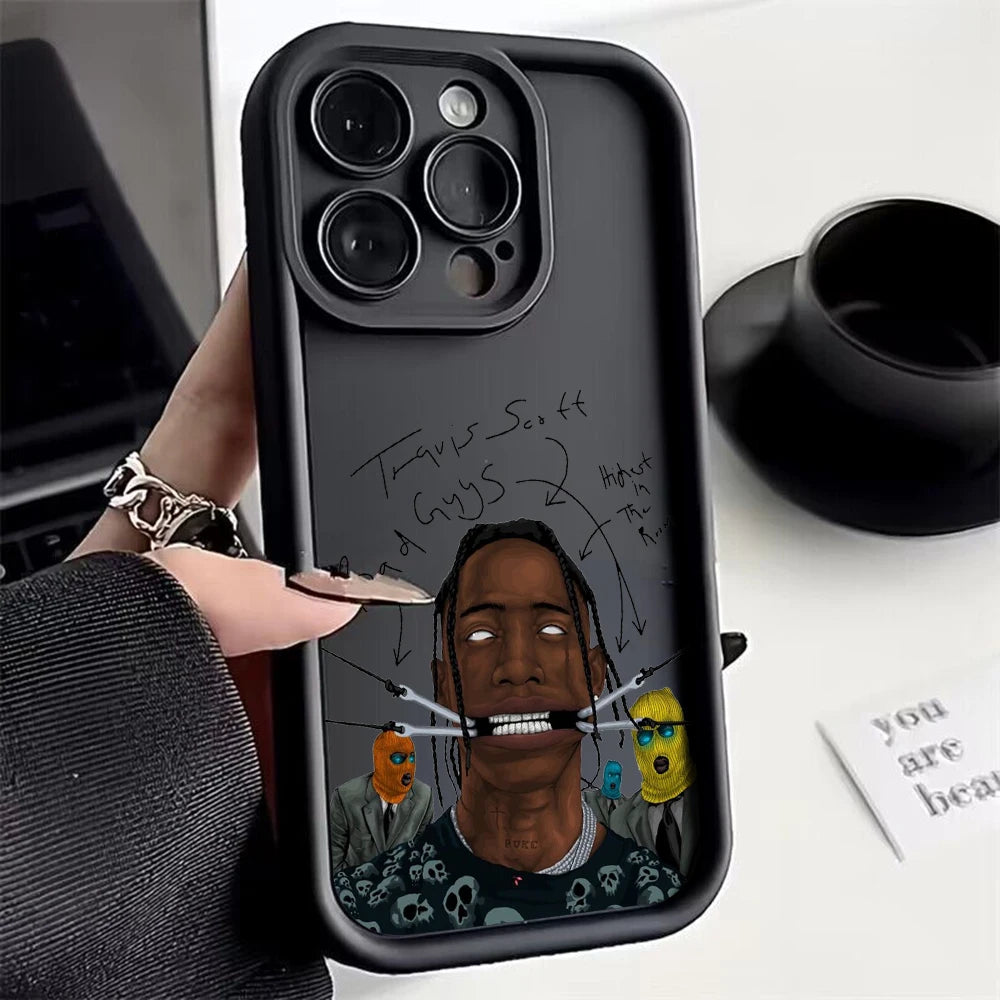 Luxury Travis Scott Cactus Jack Phone Case for IPhone 16 15 14 13 12 11 Pro Max Mini XR XS X 7 8 Plus Soft TPU Back Cover - Caseverse