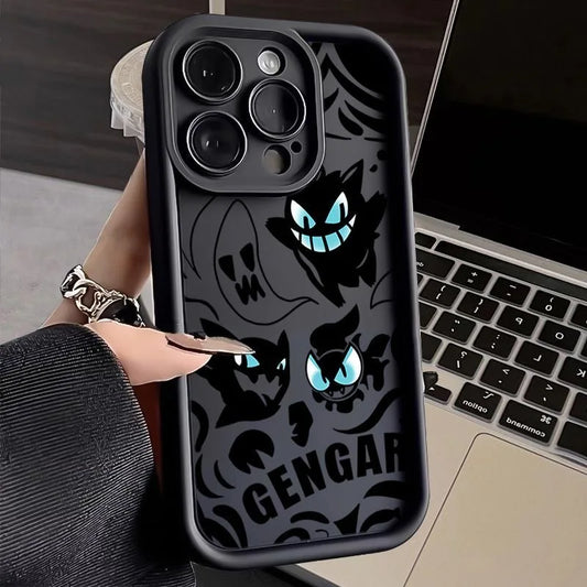 Pokemon Gengar Phone Case for iPhone 15 14 13 12 Mini 11 Pro Max XS X XR 8 7 6S 6 Plus SE 2020 Liquid Silicone Shockproof Cover - Caseverse