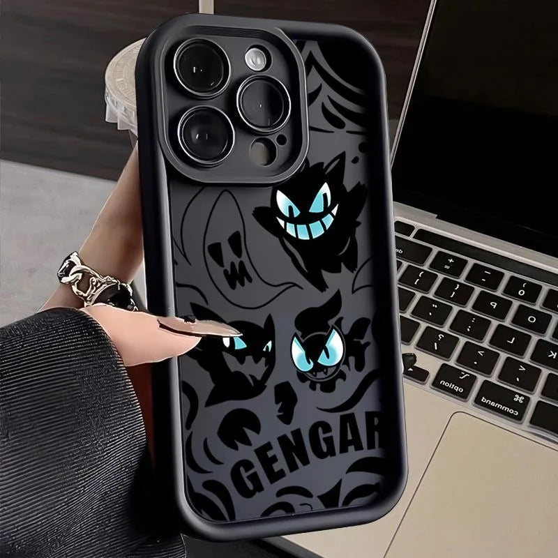 Pokemon Gengar Phone Case for iPhone 15 14 13 12 Mini 11 Pro Max XS X XR 8 7 6S 6 Plus SE 2020 Liquid Silicone Shockproof Cover - Caseverse