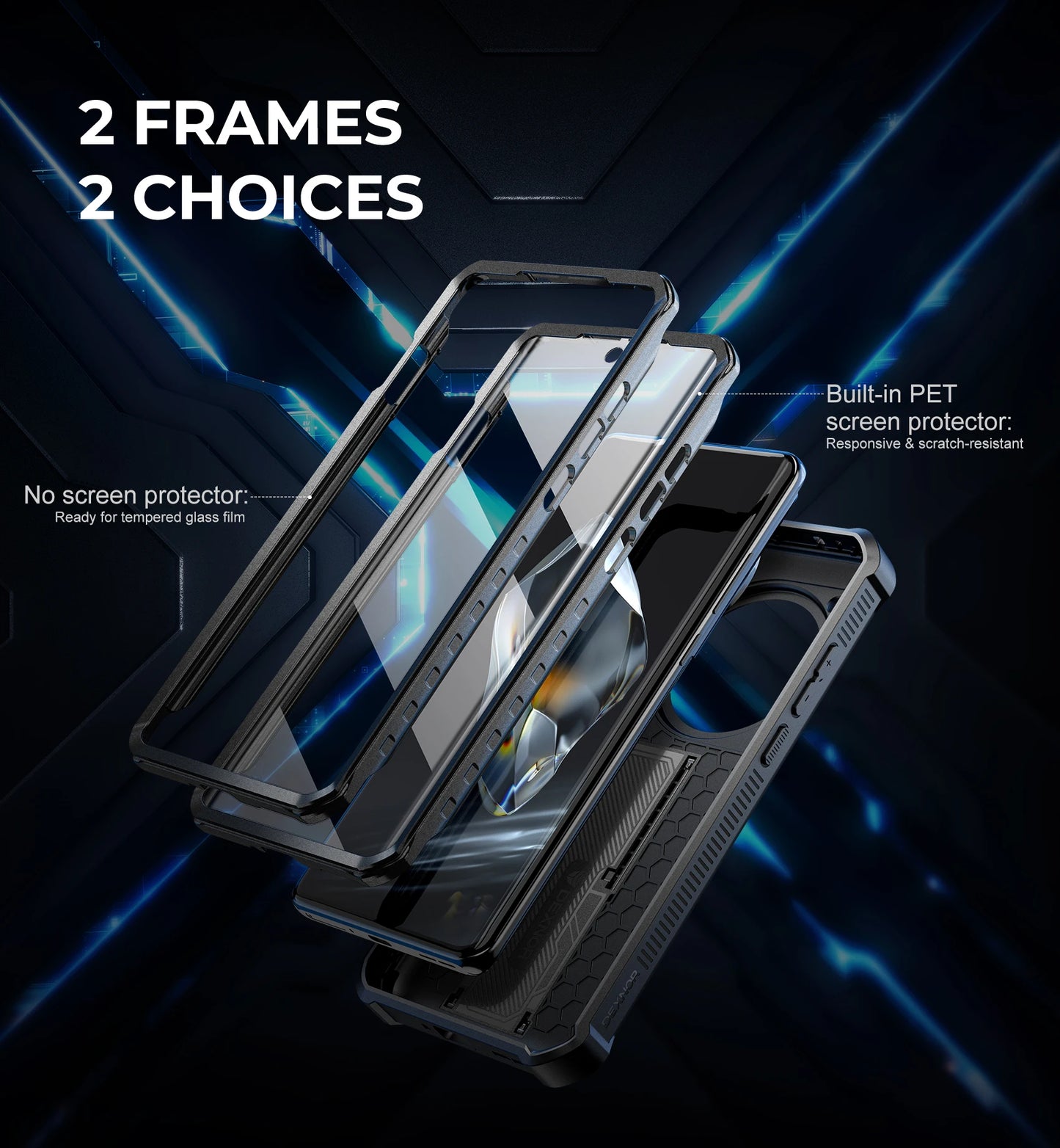 For OnePlus 12 5G (2024) Case Full Body Bumper Military Grade Armor Shockproof Shell Case Bracket with Built in Screen Protector - Caseverse