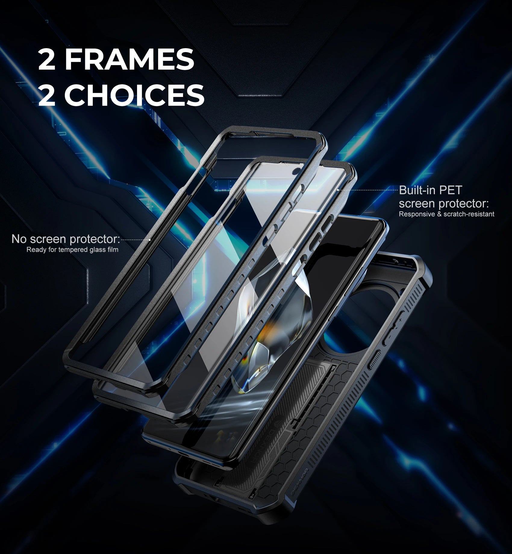 For OnePlus 12 5G (2024) Case Full Body Bumper Military Grade Armor Shockproof Shell Case Bracket with Built in Screen Protector - Caseverse