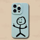 Cute Cartoon Matchman Matte Silicone Phone Case For iPhone 16 15 Soft Back Cover - Caseverse