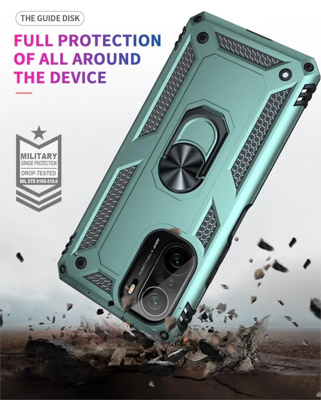 Cover Case for POCO F3 Armor Rugged Military Shockproof Ring Holder Magnet Phone Case for Xiaomi POCO F3 F 3 5G