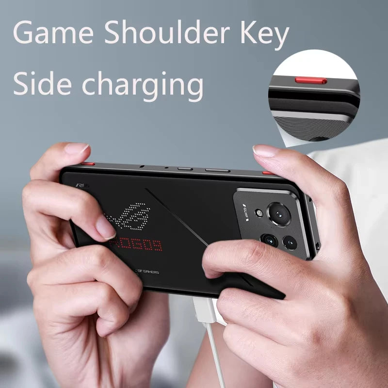 Metal Bumper Phone Case lock buckle For ASUS ROG Phone 9 Pro Single sided Tempered Glass Back Full Lens Protection Cover cases